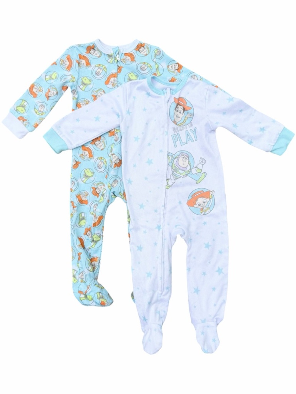 Disney Baby Toy Story Footed Pajama Set Blue 6M Zip Front Sleepwear Disneycore